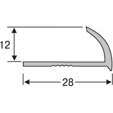Алюминий ,профиль для плитки 12* 28 мм на 2,7 м,внешний,угловой, шт.