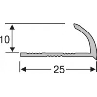 Алюминий ,профиль для плитки 10* 25 мм на 2,7 м,  шт.