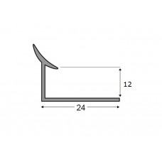 Профиль для плитки ПВХ ,угол внутренний 12 мм  , шт.